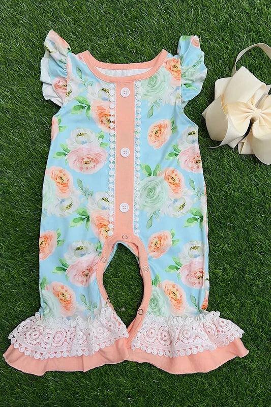 Peach Peony Romper