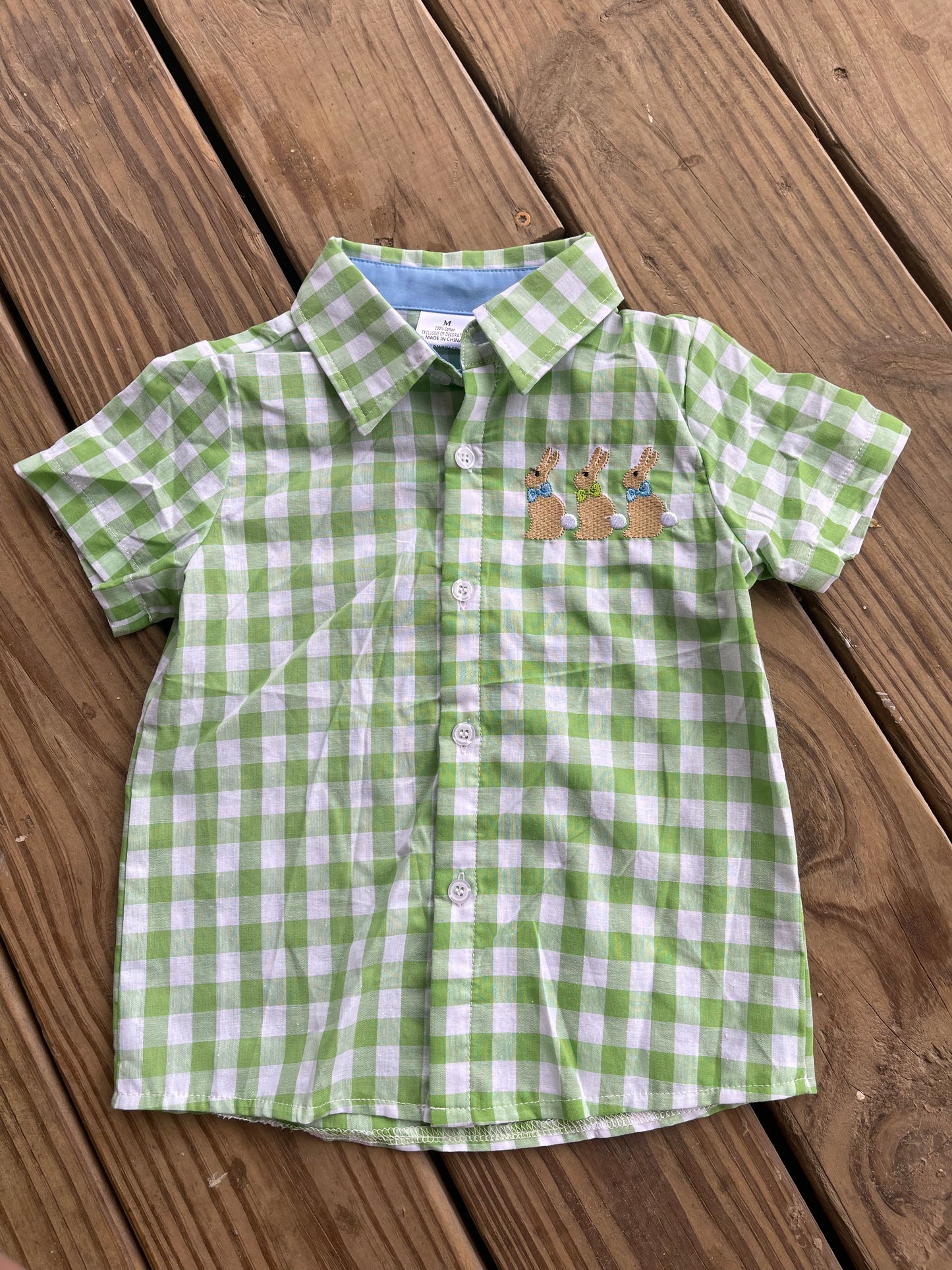 Green Plaid Rabbit Shirt