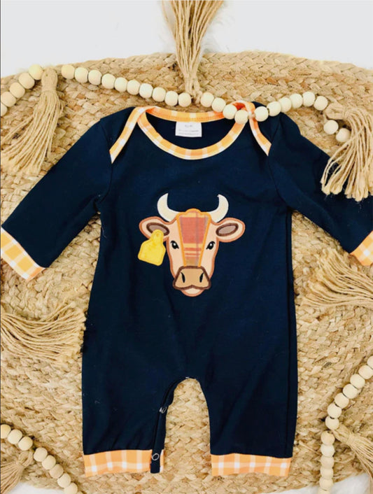 Silly Cow Boy Romper