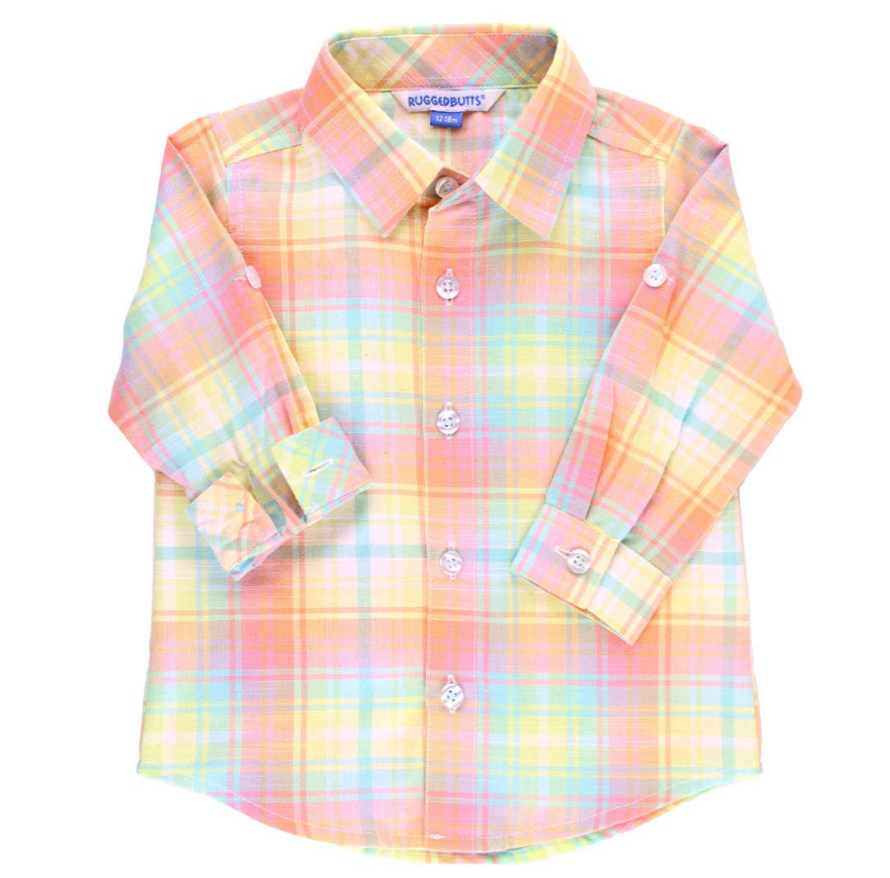 Rainbow Plaid Button Down