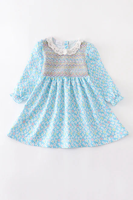 Blue Smocked Dress